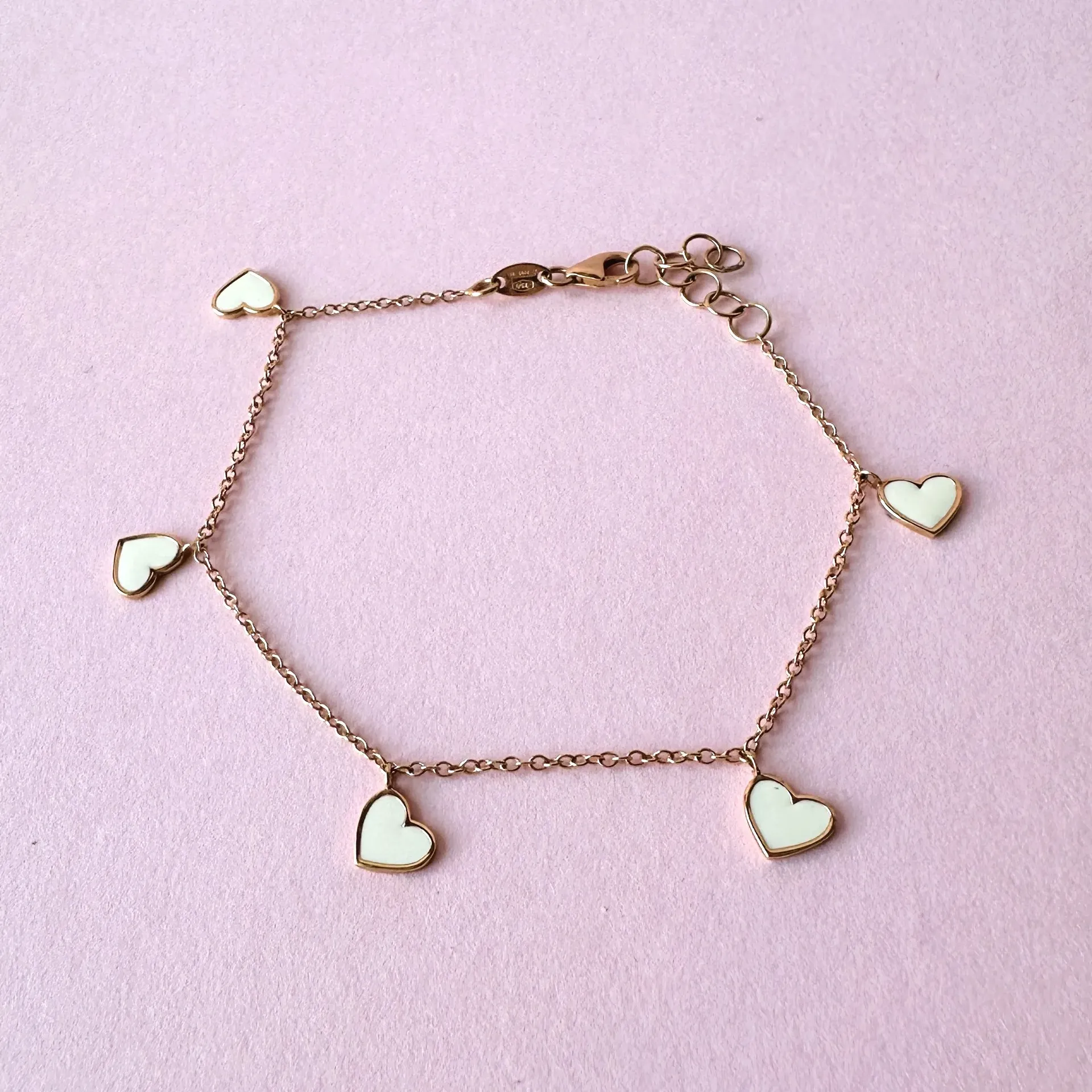 Pulsera Corazones Blancos