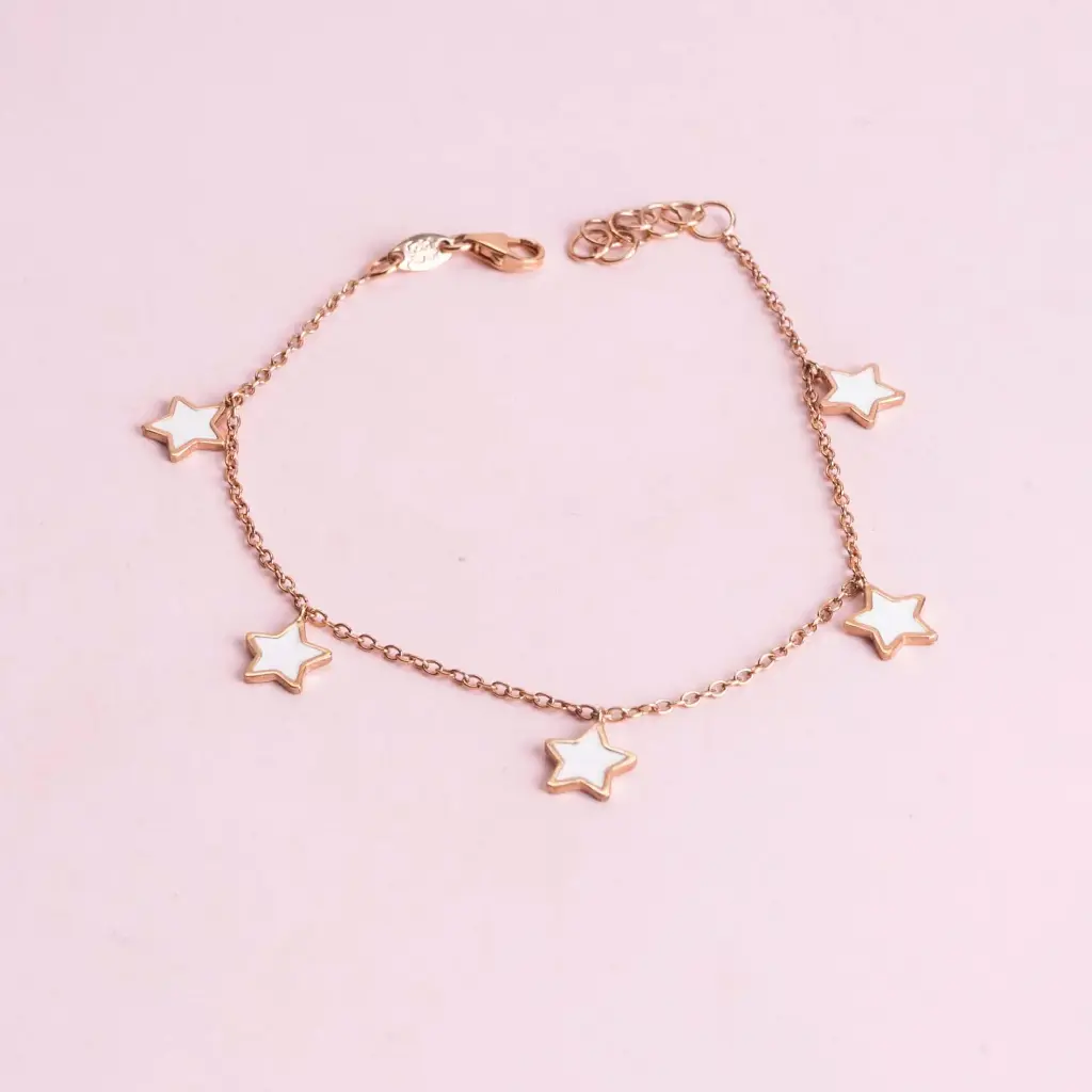 Pulsera Corazones Blancos
