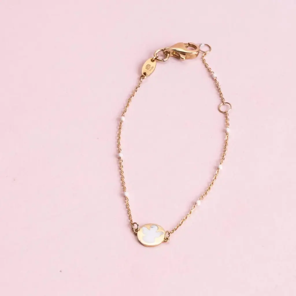 Golden Enamel Angel White