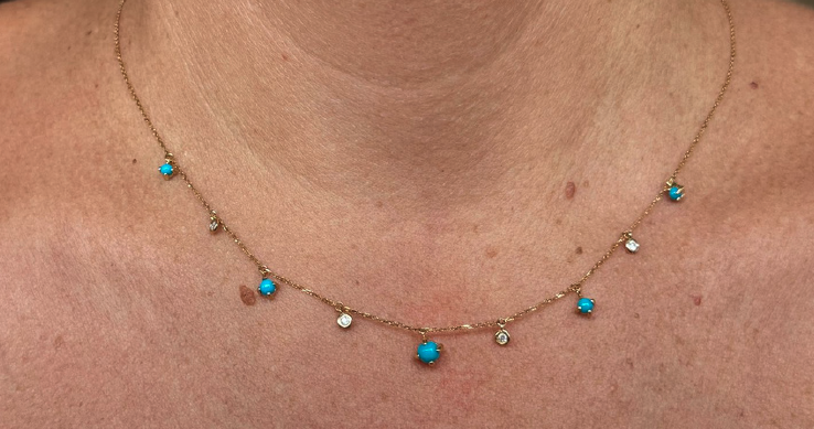 Chain Turquoise And Diamod