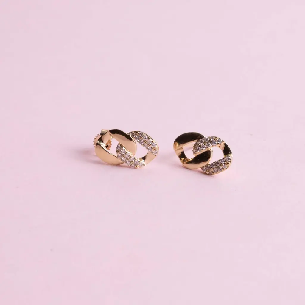 Aretes Cuban Diamond Doble