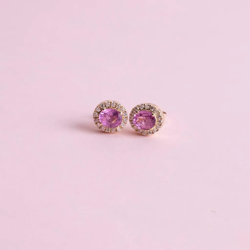 Arete Circle Sapphire Pink Diamond