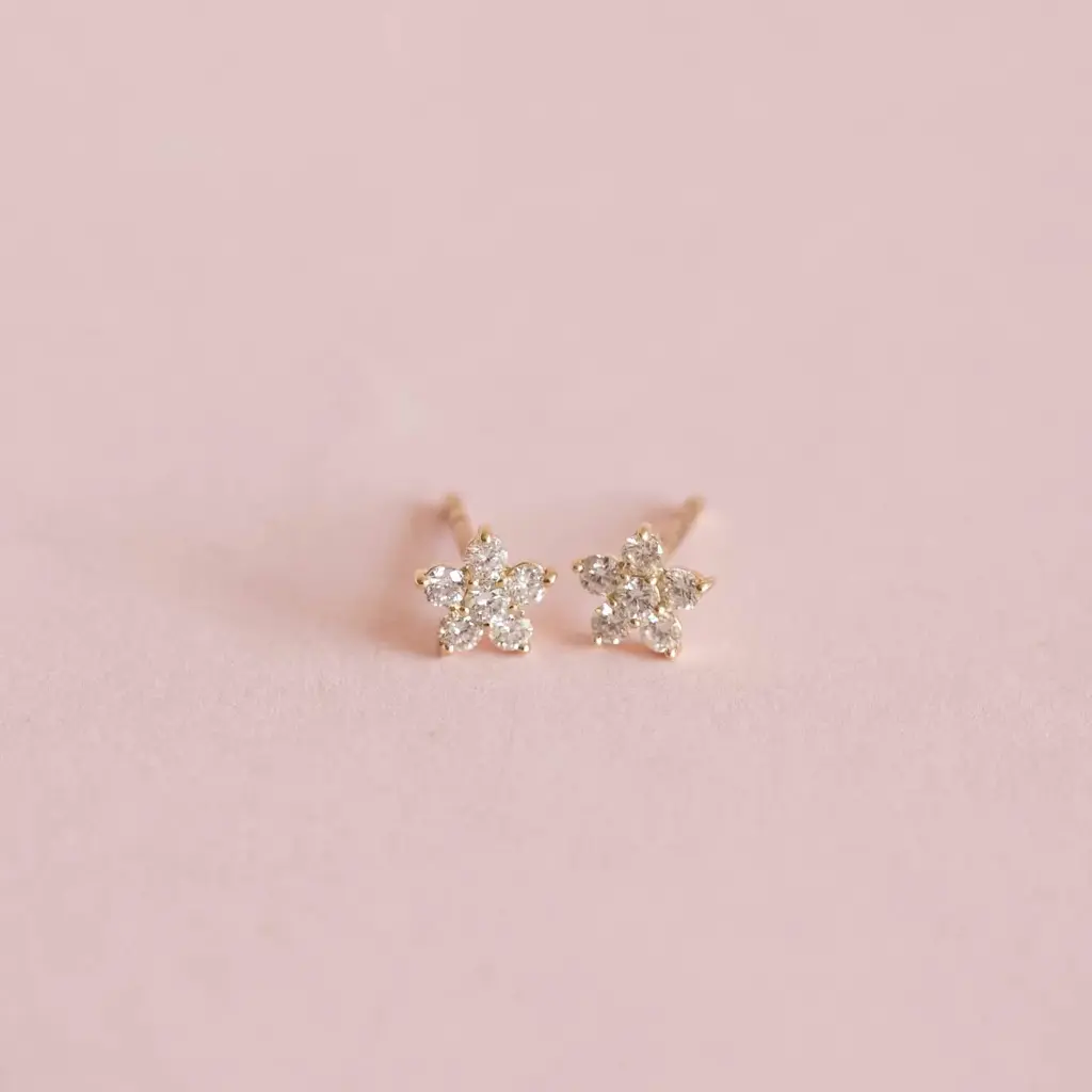 Aretes Diamonds Flower Yellow