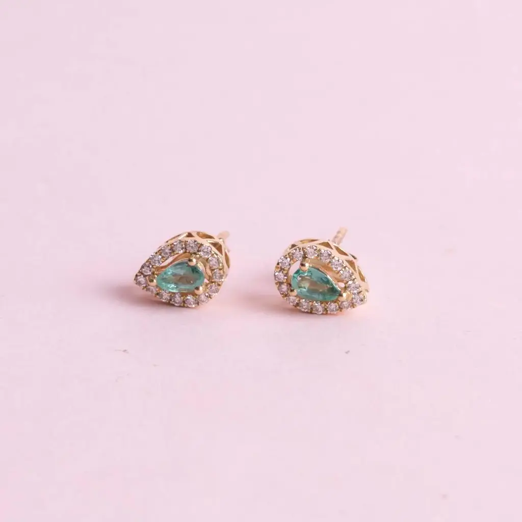 Aretes Gota Emerald Diamond
