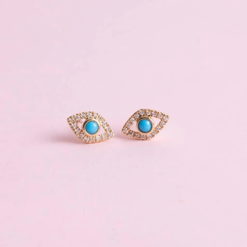 [3545] Arete Eye Turquoise Diamond
