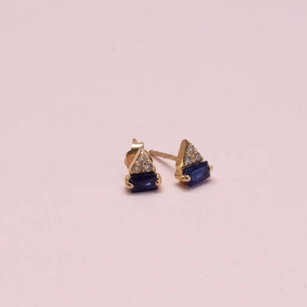 Aretes Sapphire Blue Diamond