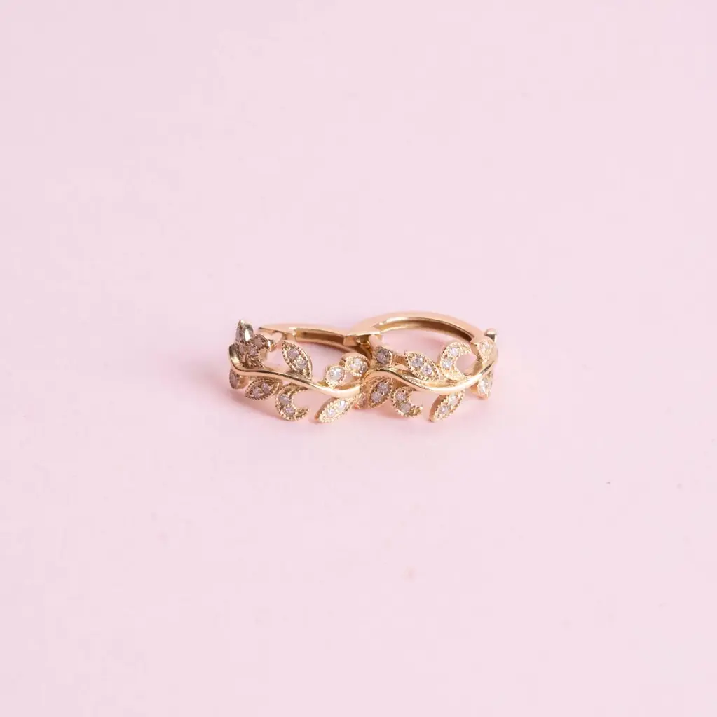 Arracadas Hojas Diamond