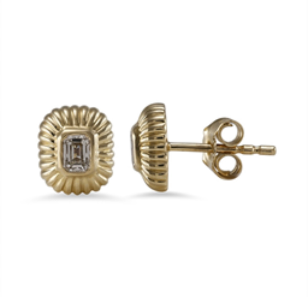 Aretes Baguette Gold Rayos