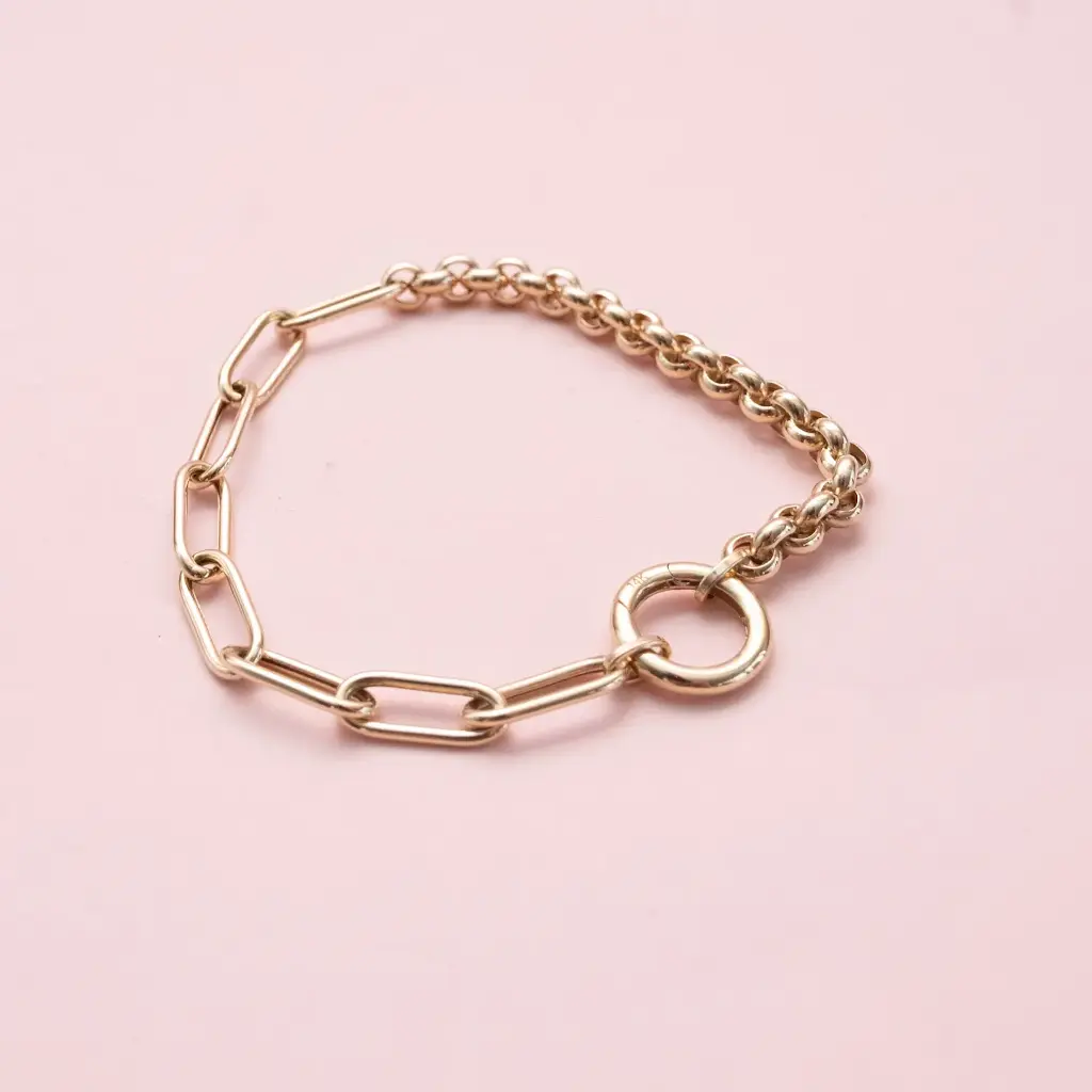 Pulsera Arillo Paper Clip Gold