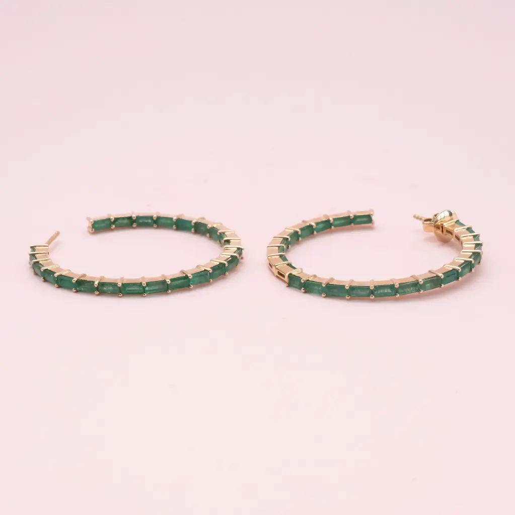 Arracadas Large Emerald Delgadas