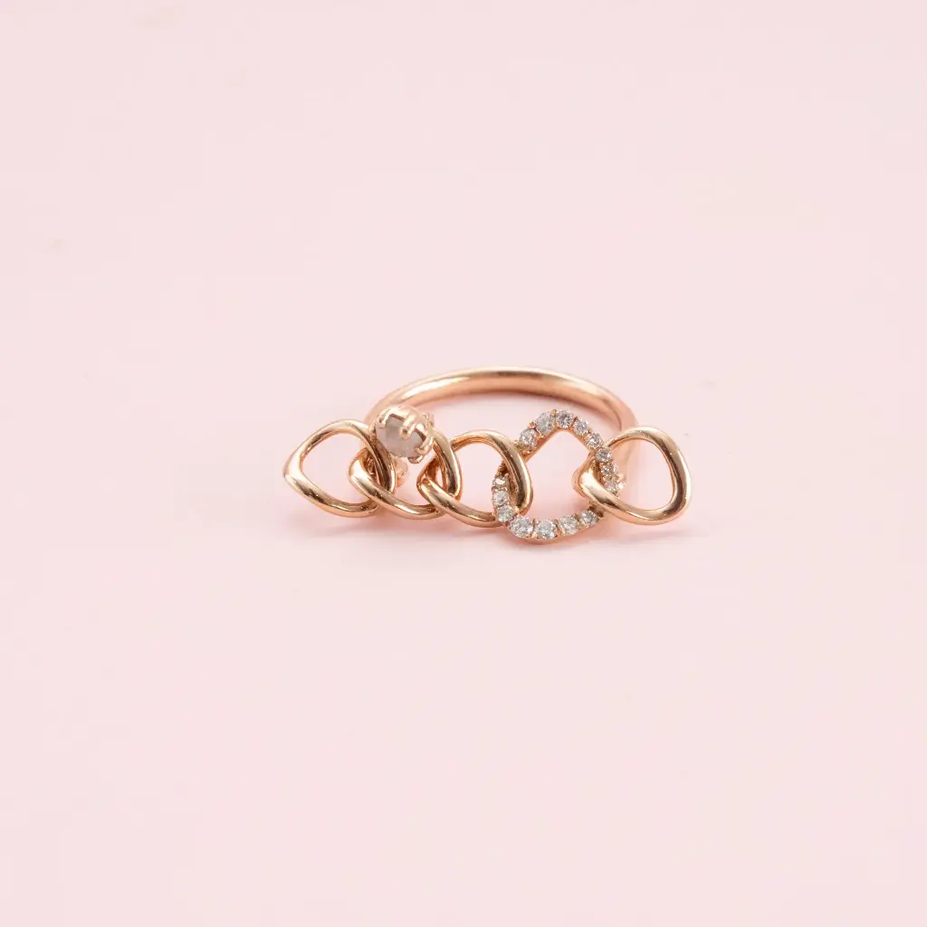 Anillo Eslabon Diamond Gold