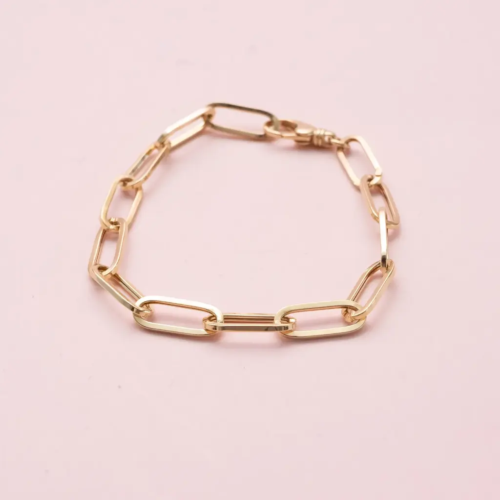 Pulsera Paper Clip Yellow Gruesa