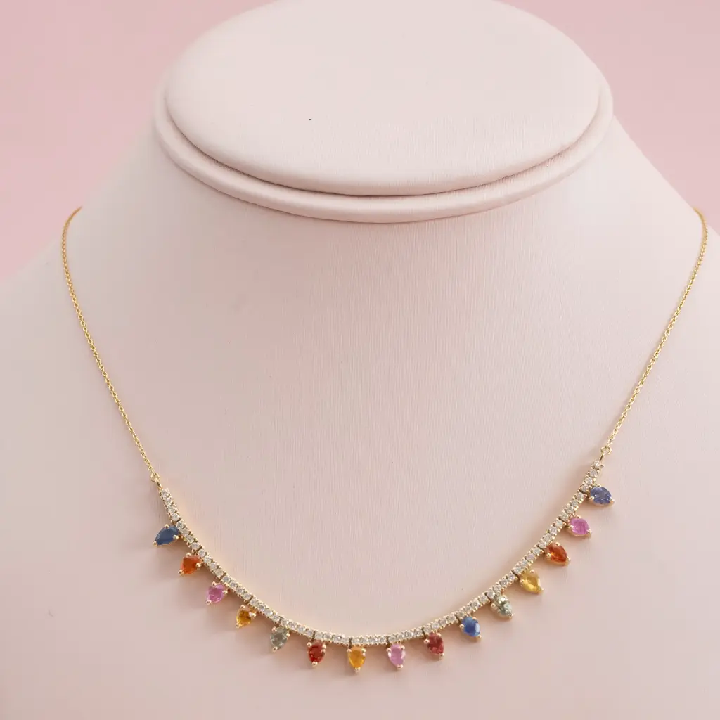 Collar Sapphire Multicolor Picos Diamond