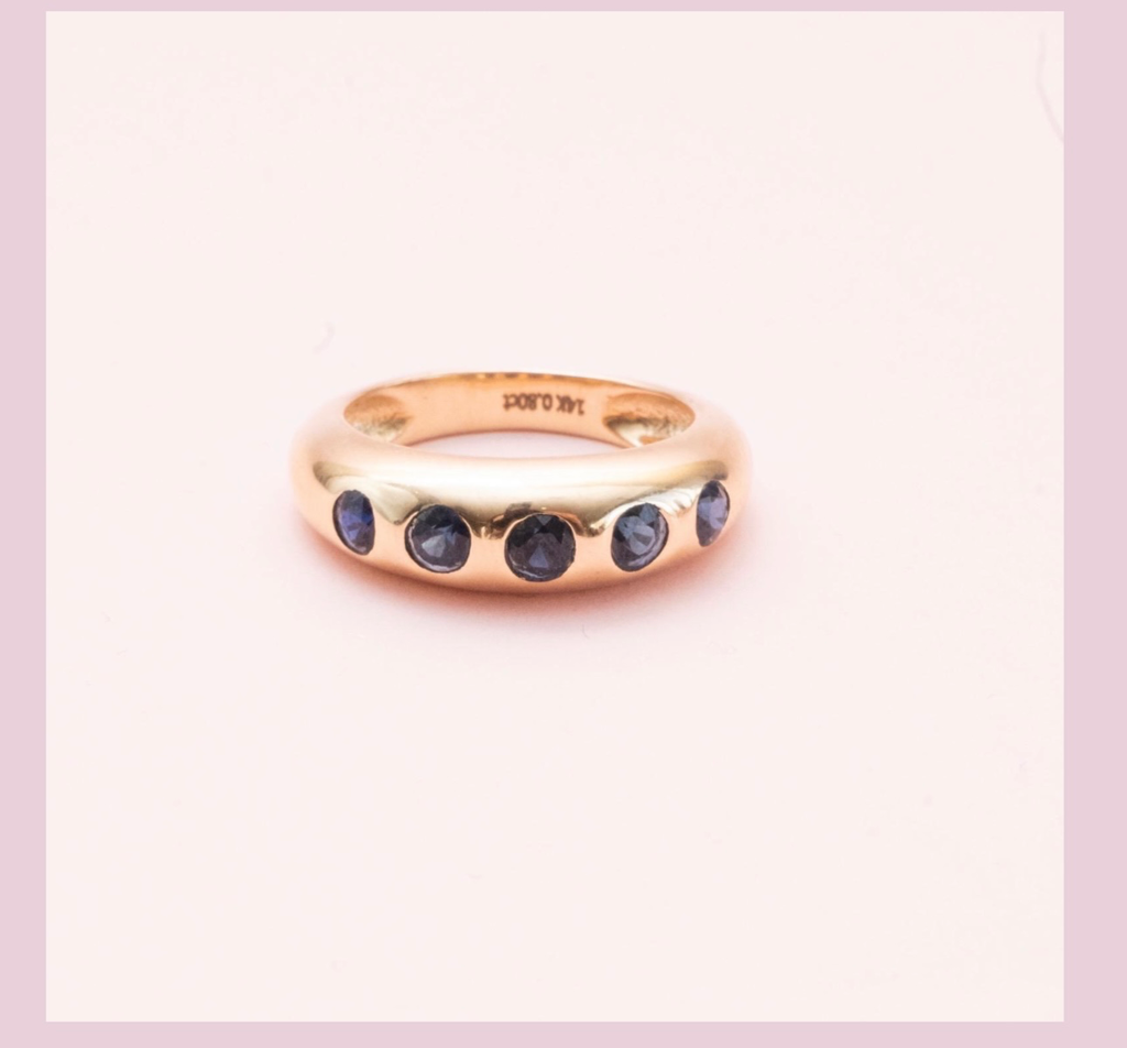 Anillo Chunky Sapphire Blue