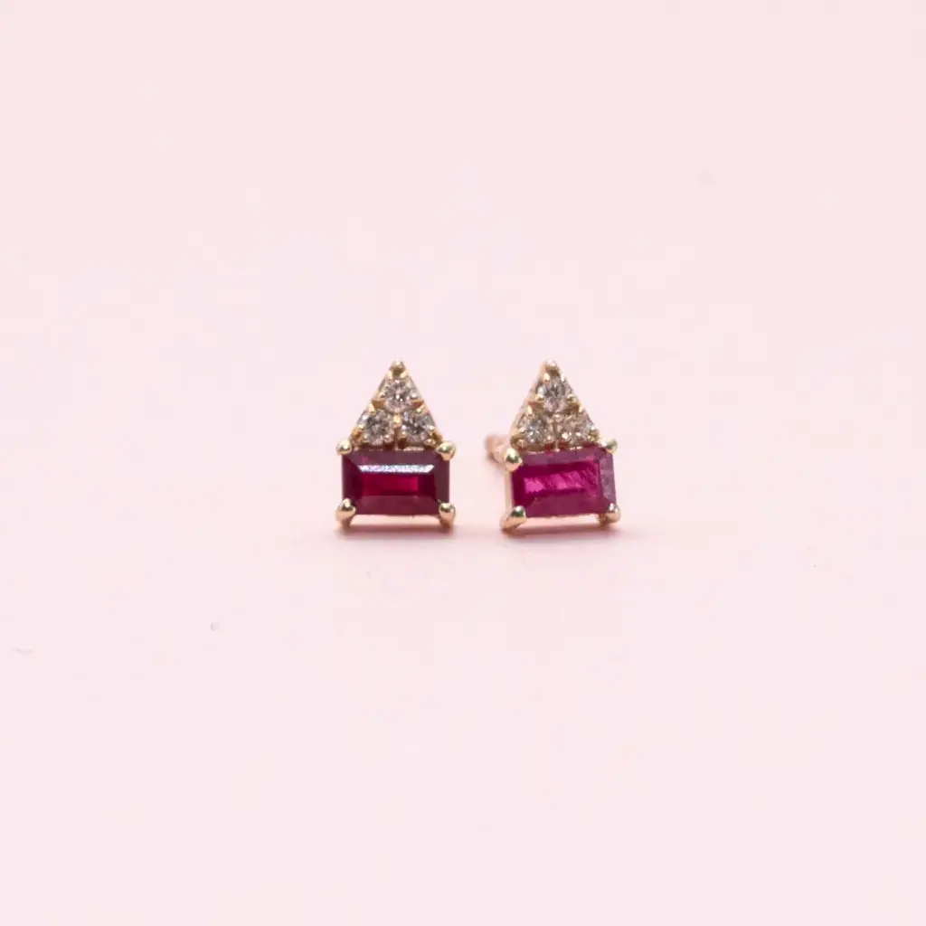 Aretes Mini Ruby Diamond