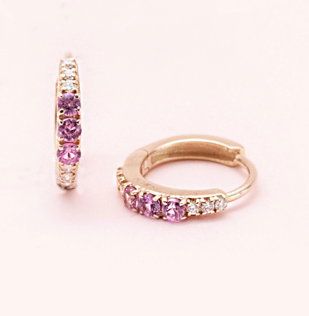 Arracadas Sapphire Pink Diamond