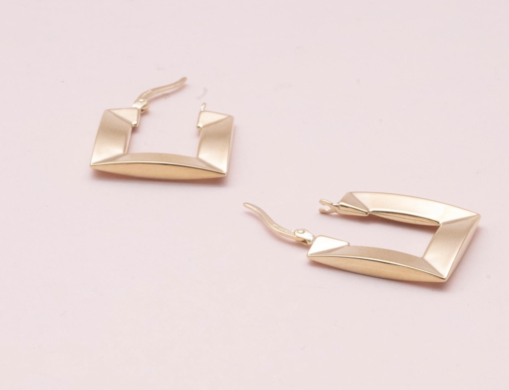 Arracadas Cuadradas Delgadas Italianas