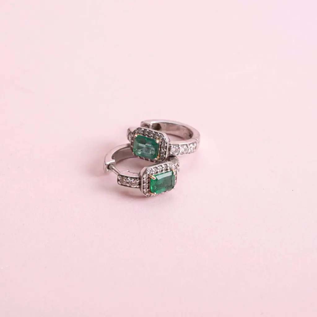 Arracada Diamond Emerald