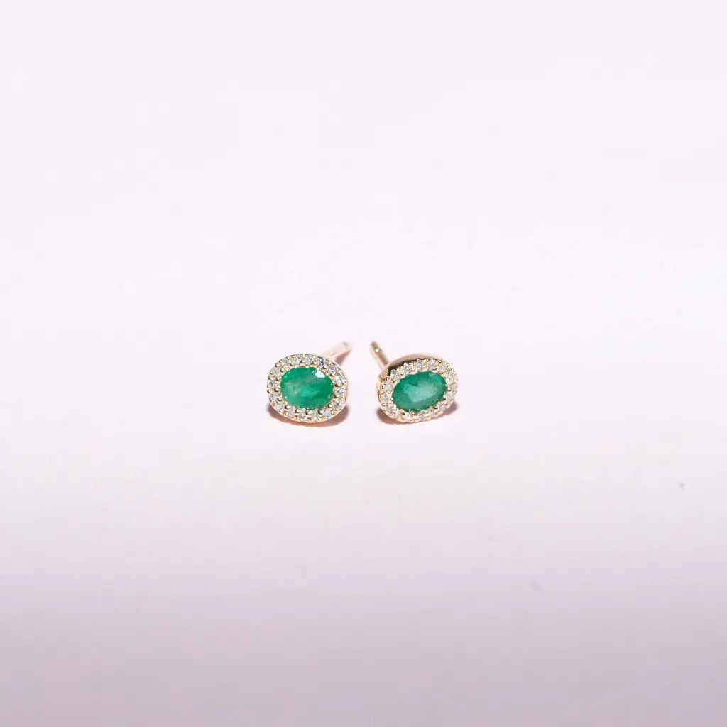 Aretes Oval Emerald Diamond