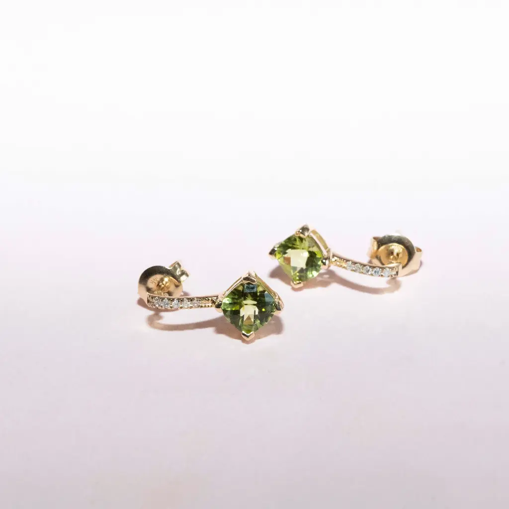 Aretes Peridoto Colgante Diamond