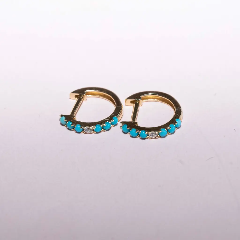 Arracadas Turquesa Perla Samll