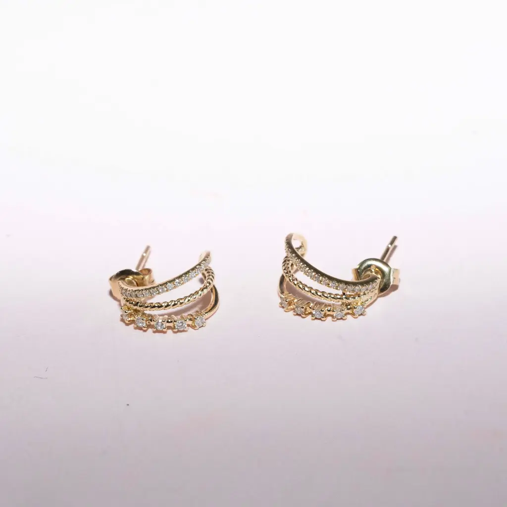 [4298] Aretes 3 Lineas Diamond
