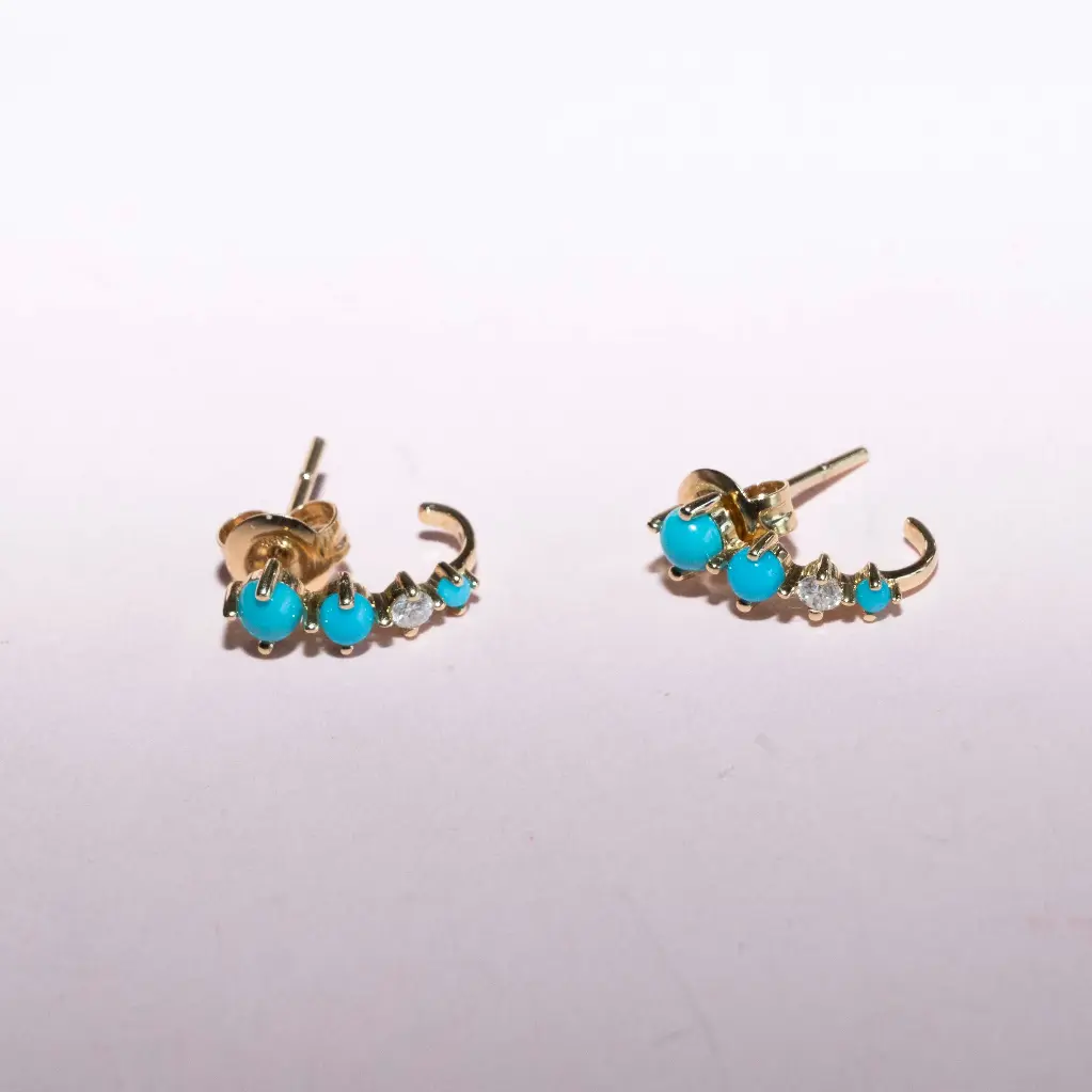 Aretes Turquesa Diamond Linea