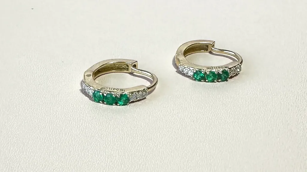 Arracadas Diamond And Emerald