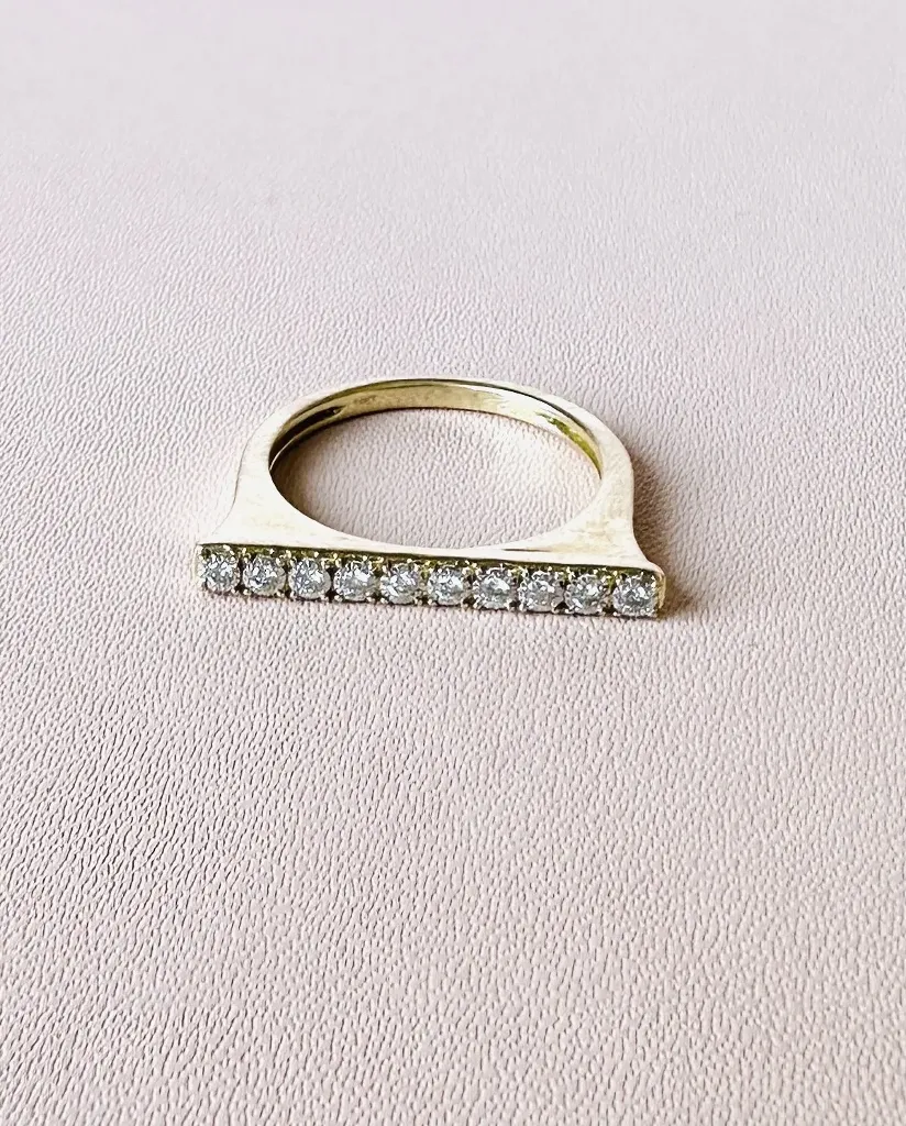 [4678] Anillo Pinky Barra Diamond