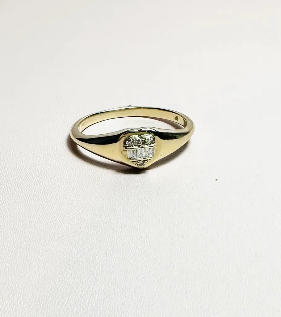 [4679] Anillo Heart Diamond Baguette