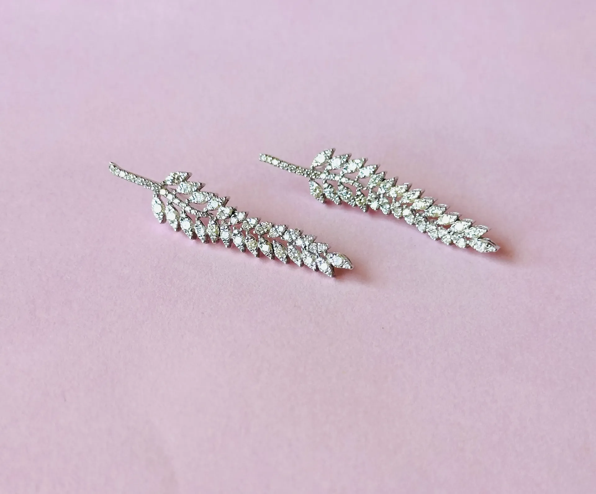 [4726] Aretes Hojas Diamond Large