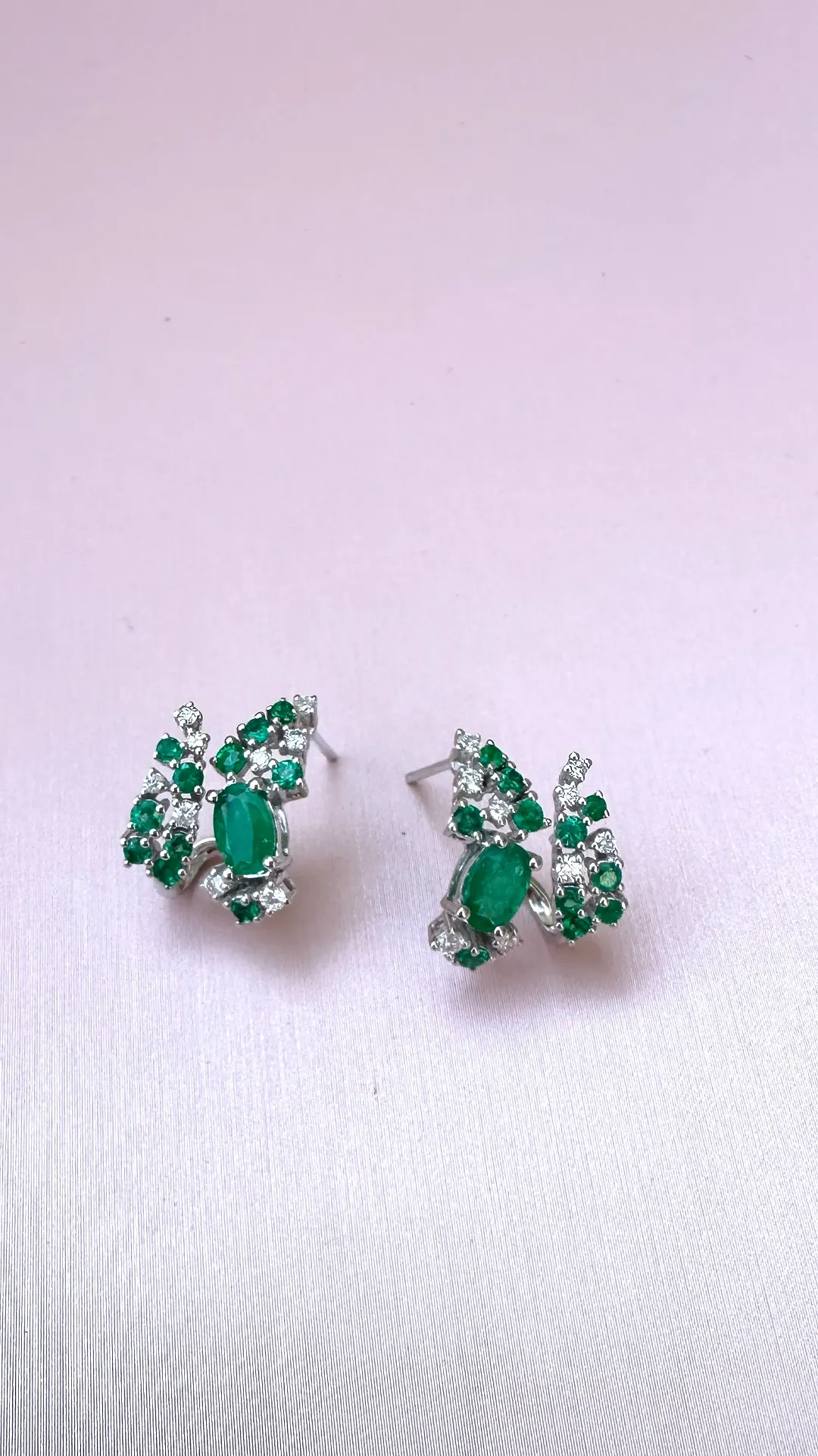 [4739] Aretes Gota Emerald Dobles