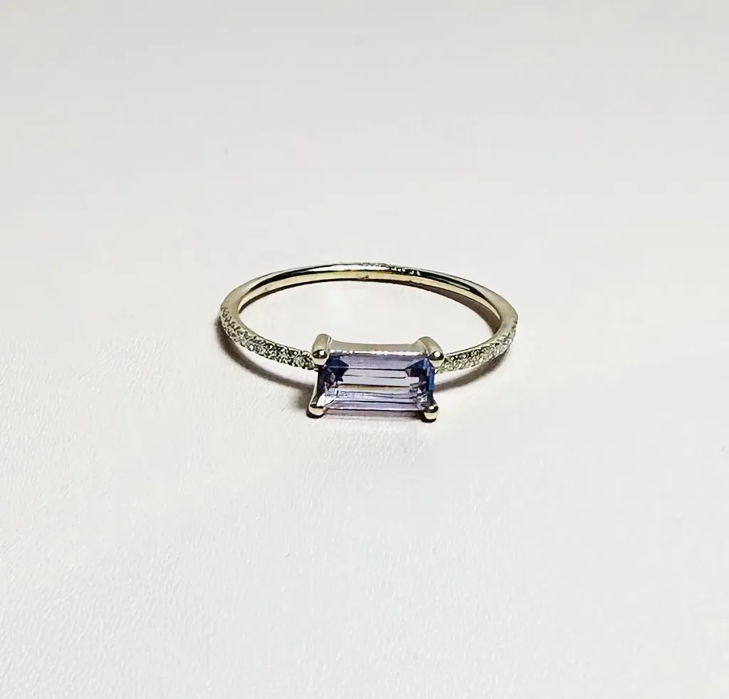 [4746] Anillo Barra Amatista Diamond