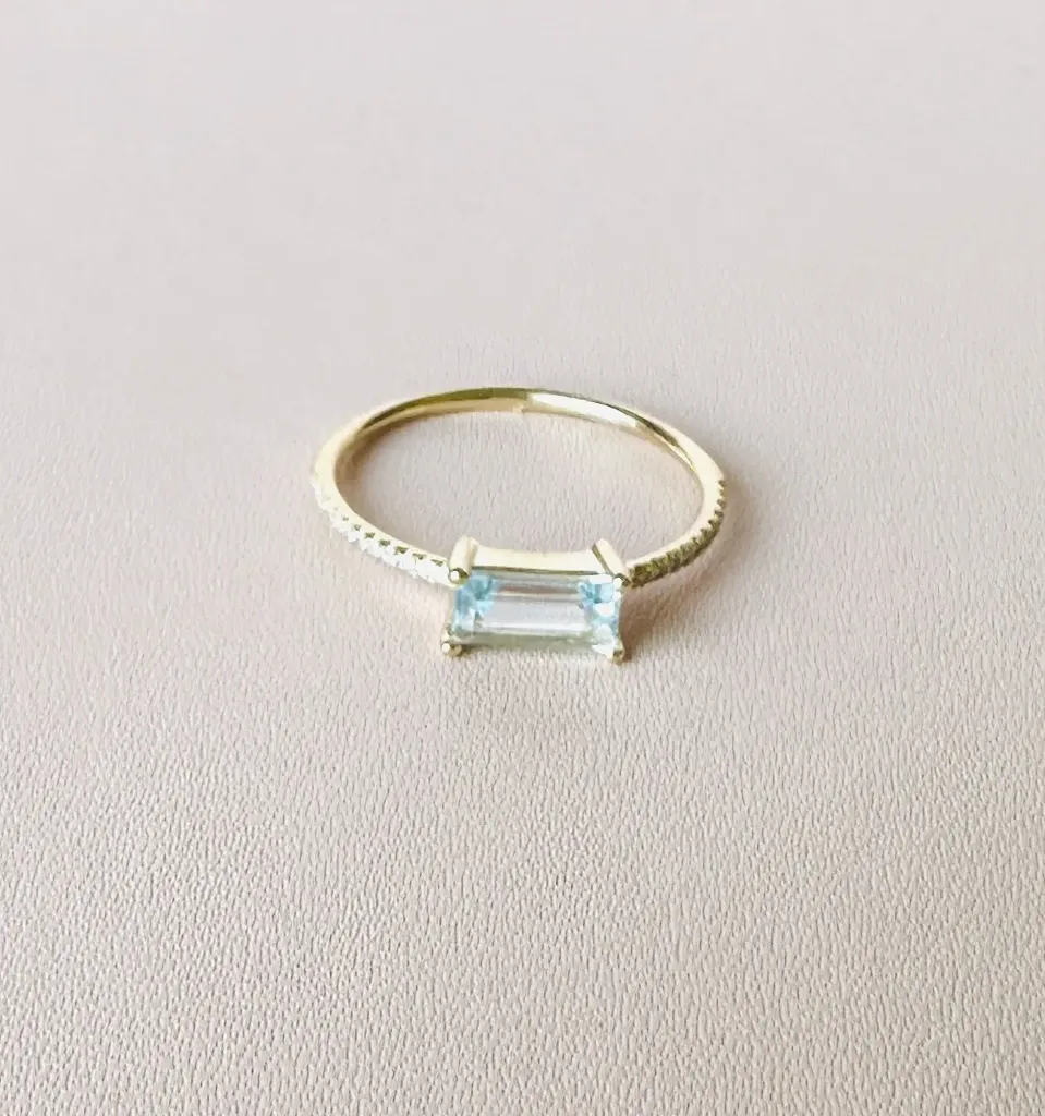 Anillo Barra Aqua Diamond