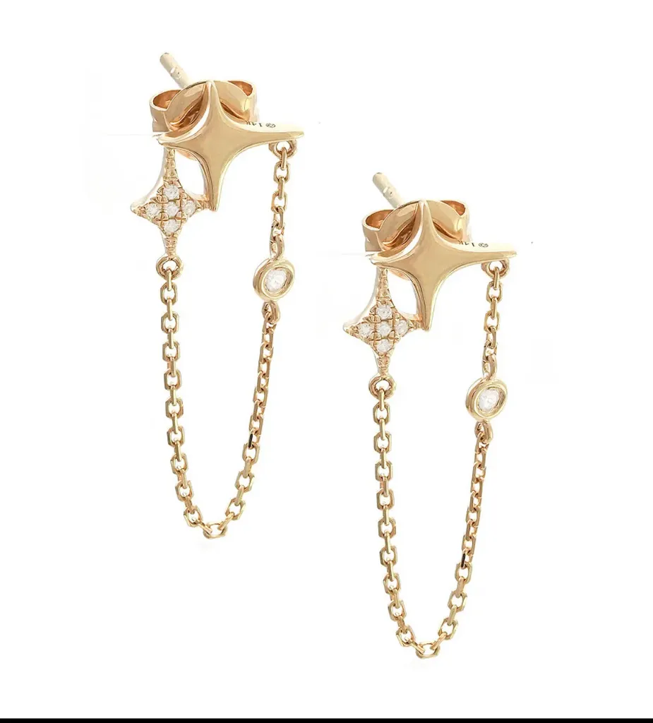 Aretes Cadena Diamond Estrella