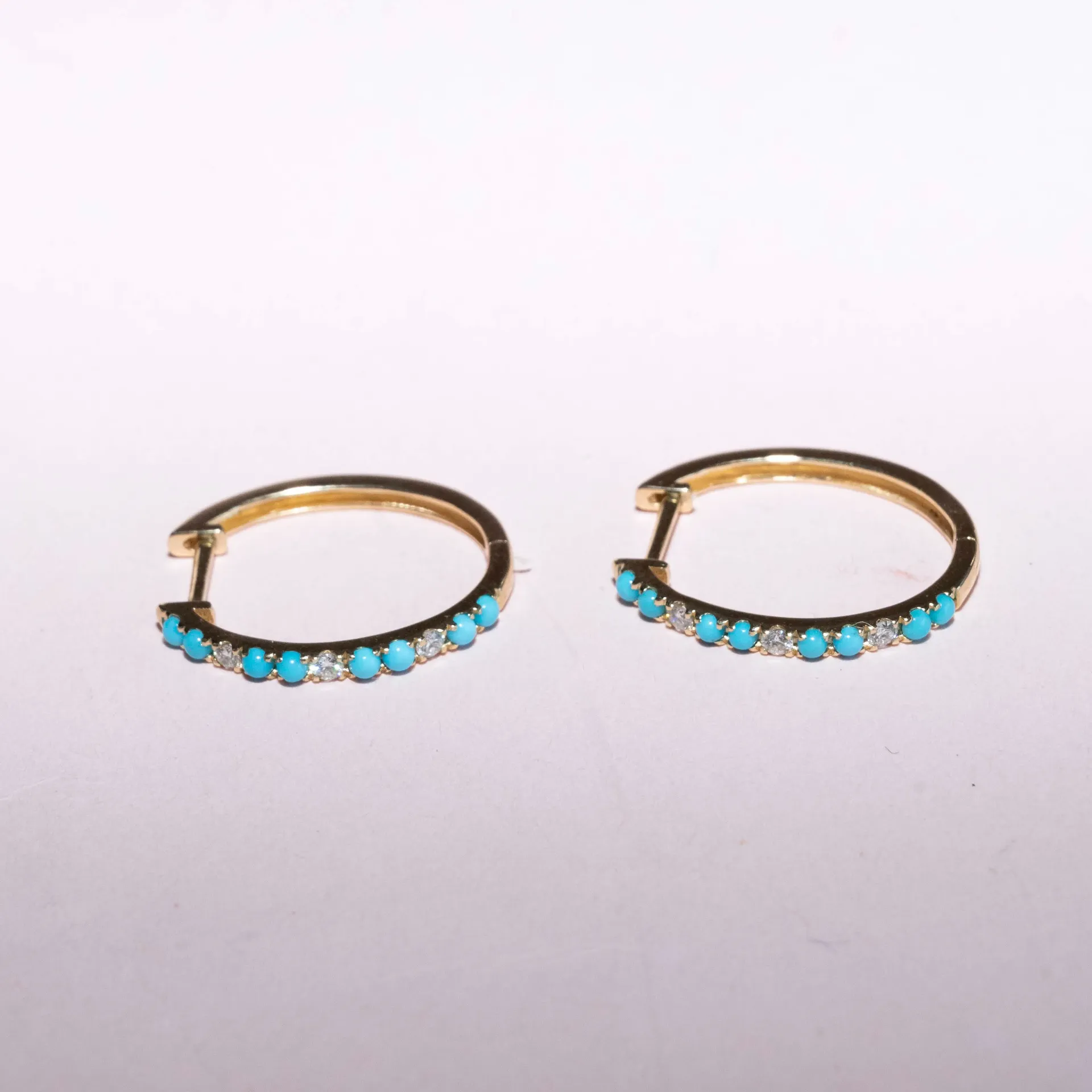 [4980] Arracadas Turquesa Diamond