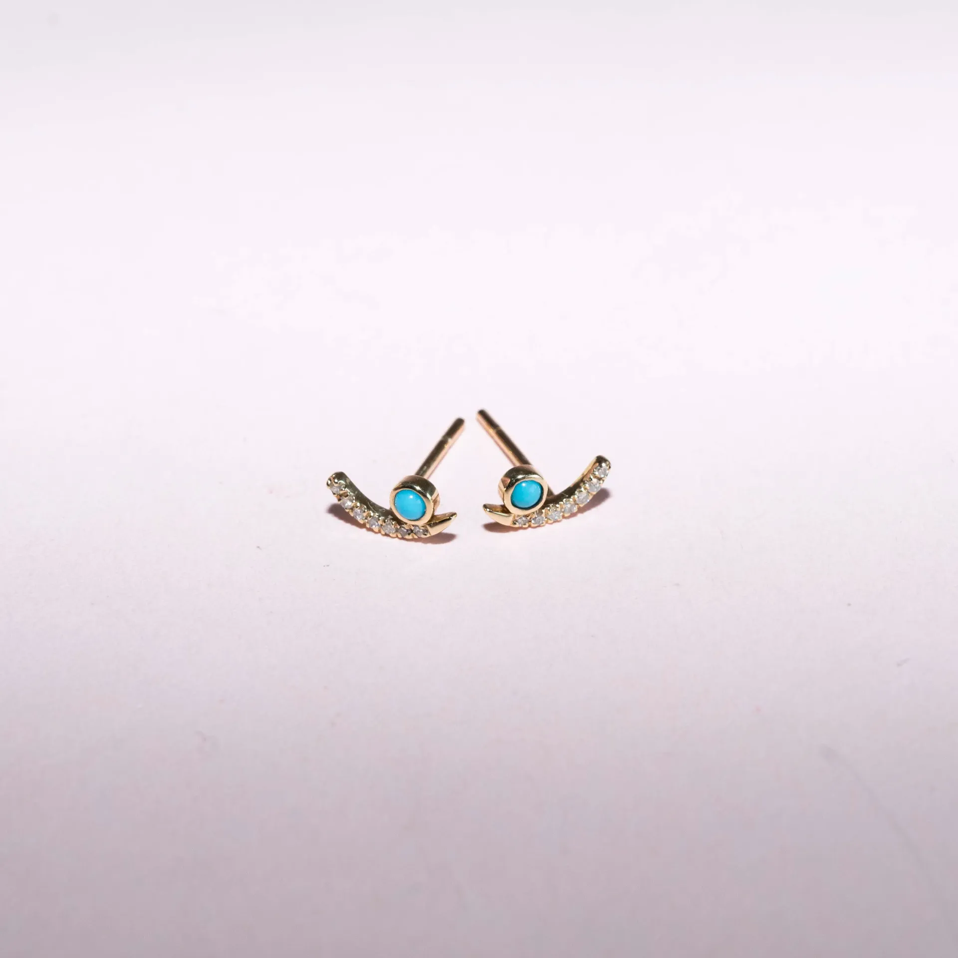 Aretes Media Luna Daimond Turquesa