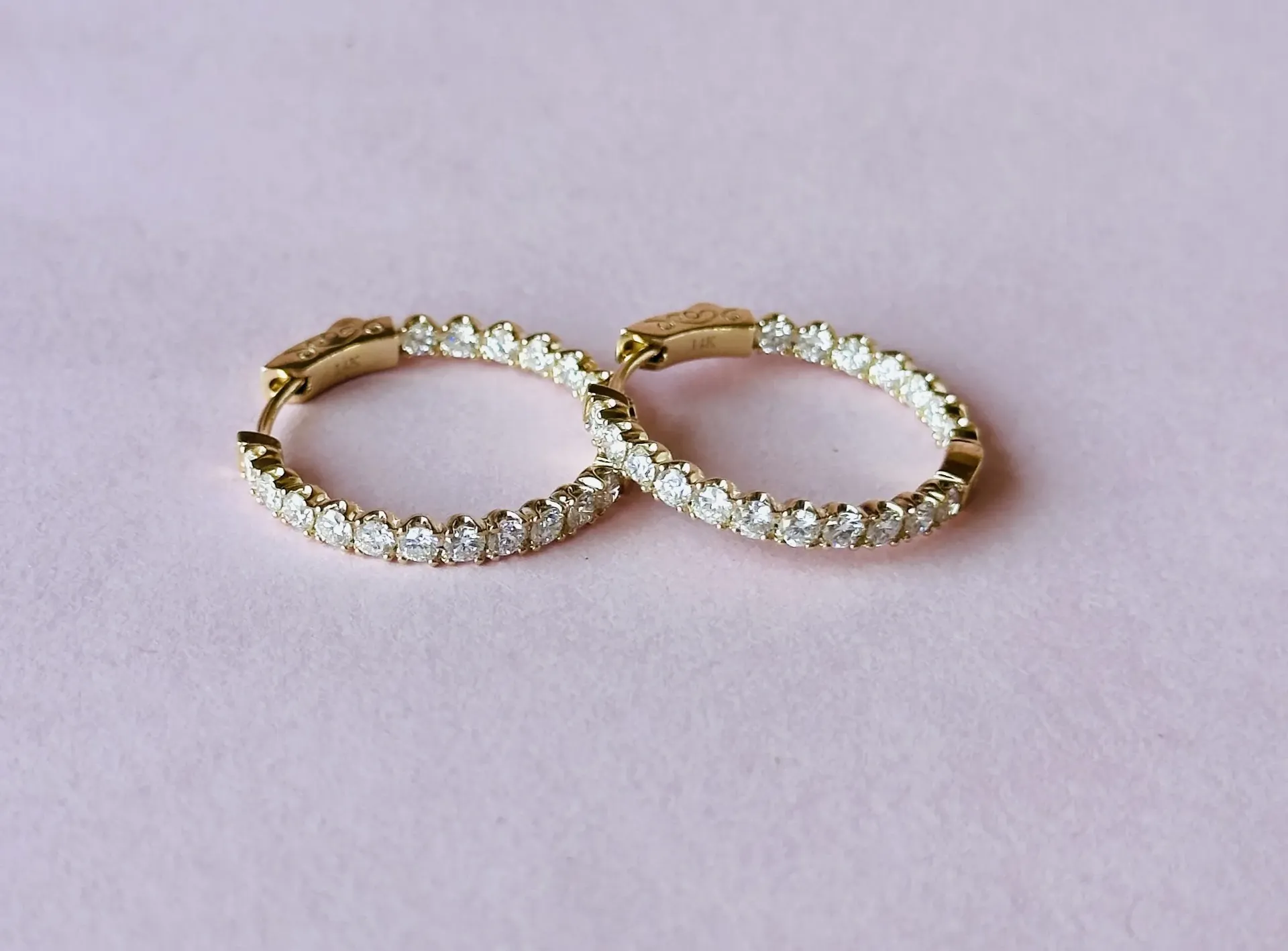 Diamond Round Hoops