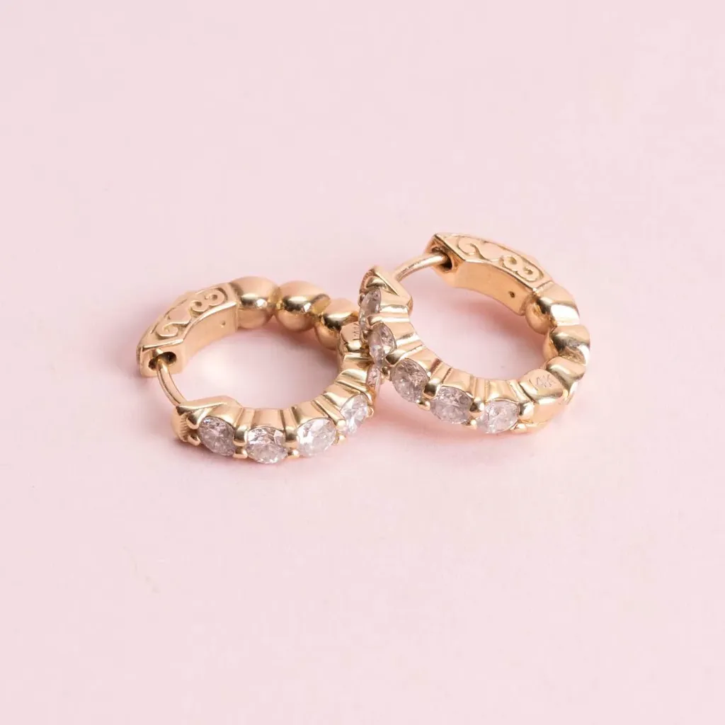 Diamond Huggies Hoop