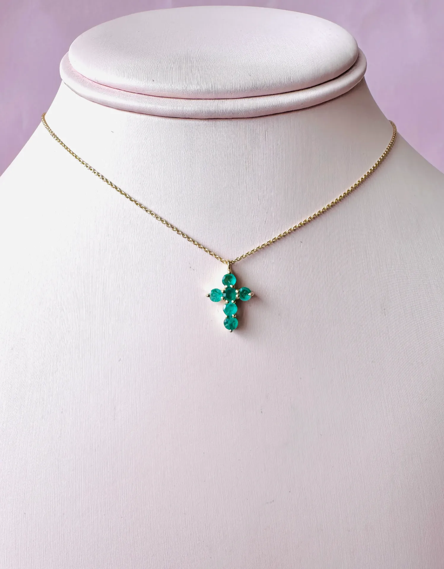 Cross Emerald Yellow Gold