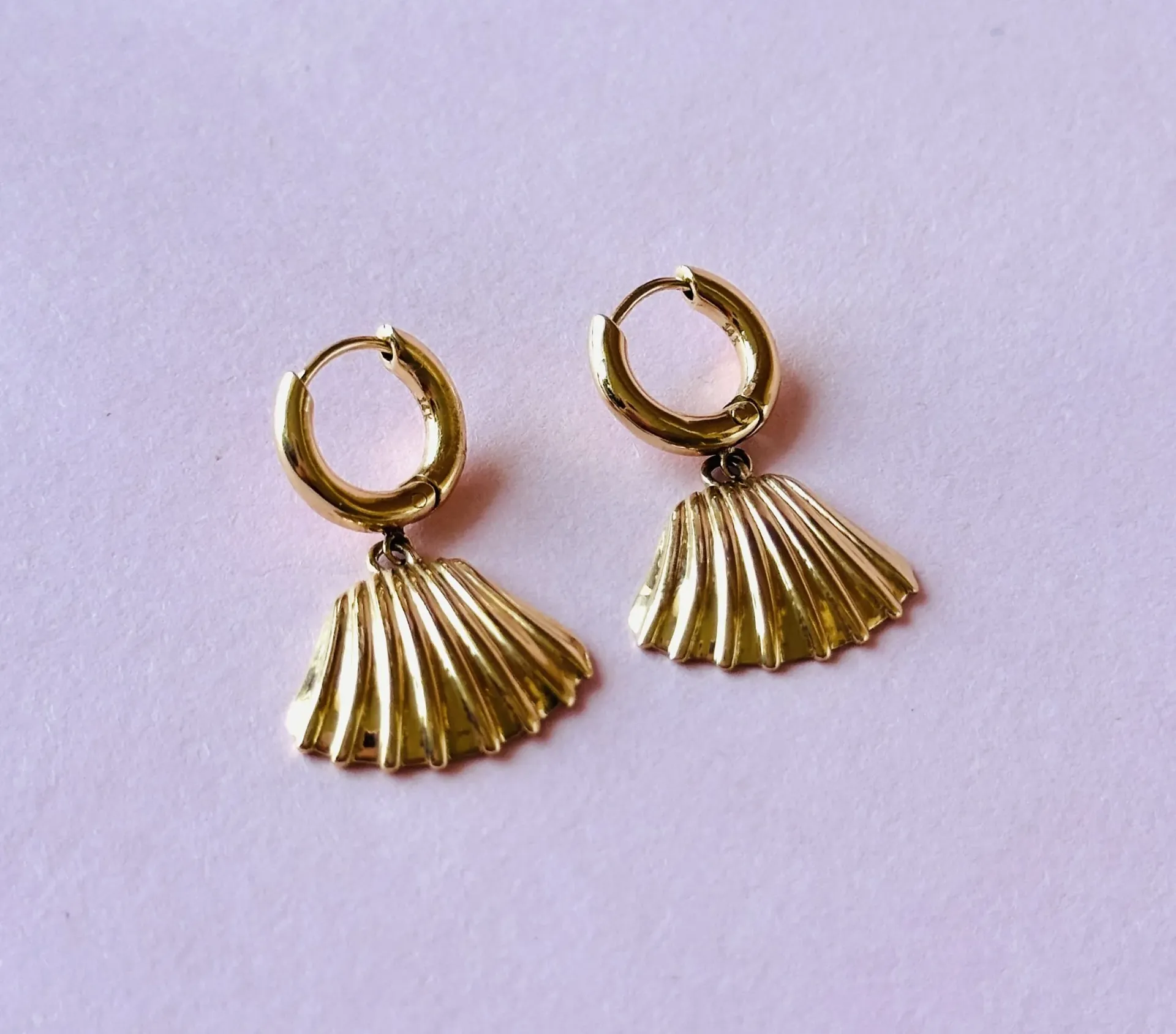 [5153] Yellow Gold Earring Conchas