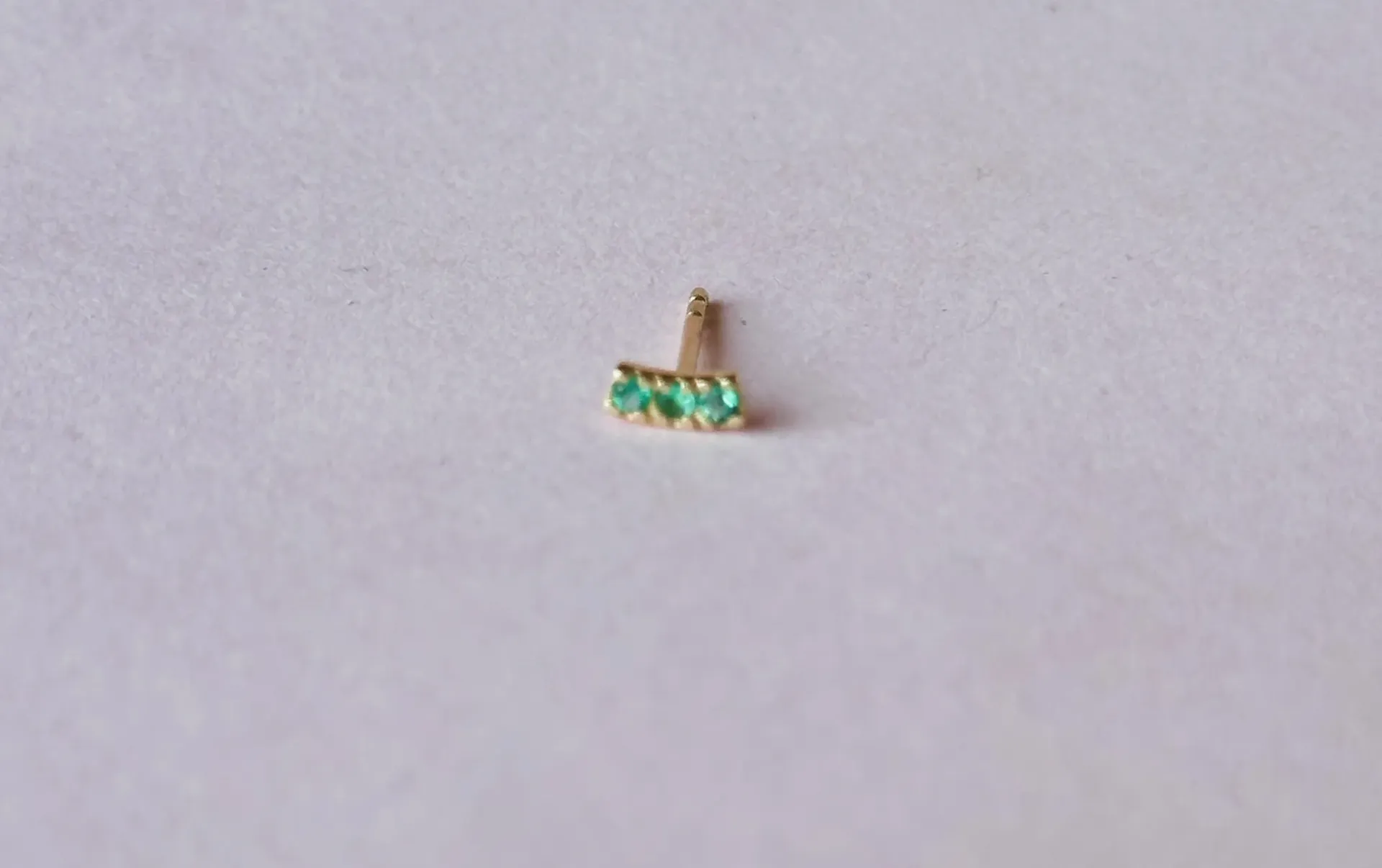 [5165] Yellow Gold Emerald Earring
