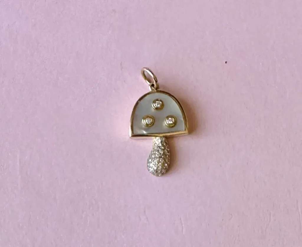 Mushroom Pendant Gold Mother