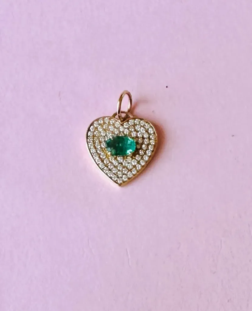 Charm Heart Diaond Emerald Diamond