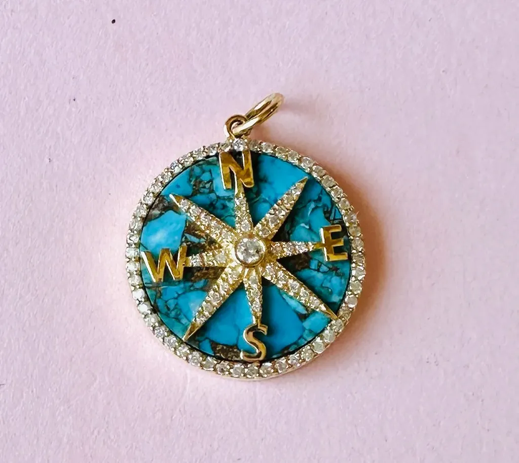 [5245] Charm Brujula Mohave Turquoise Diamond