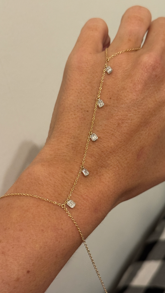 Pulsera Cubana Diamond Con Cadena