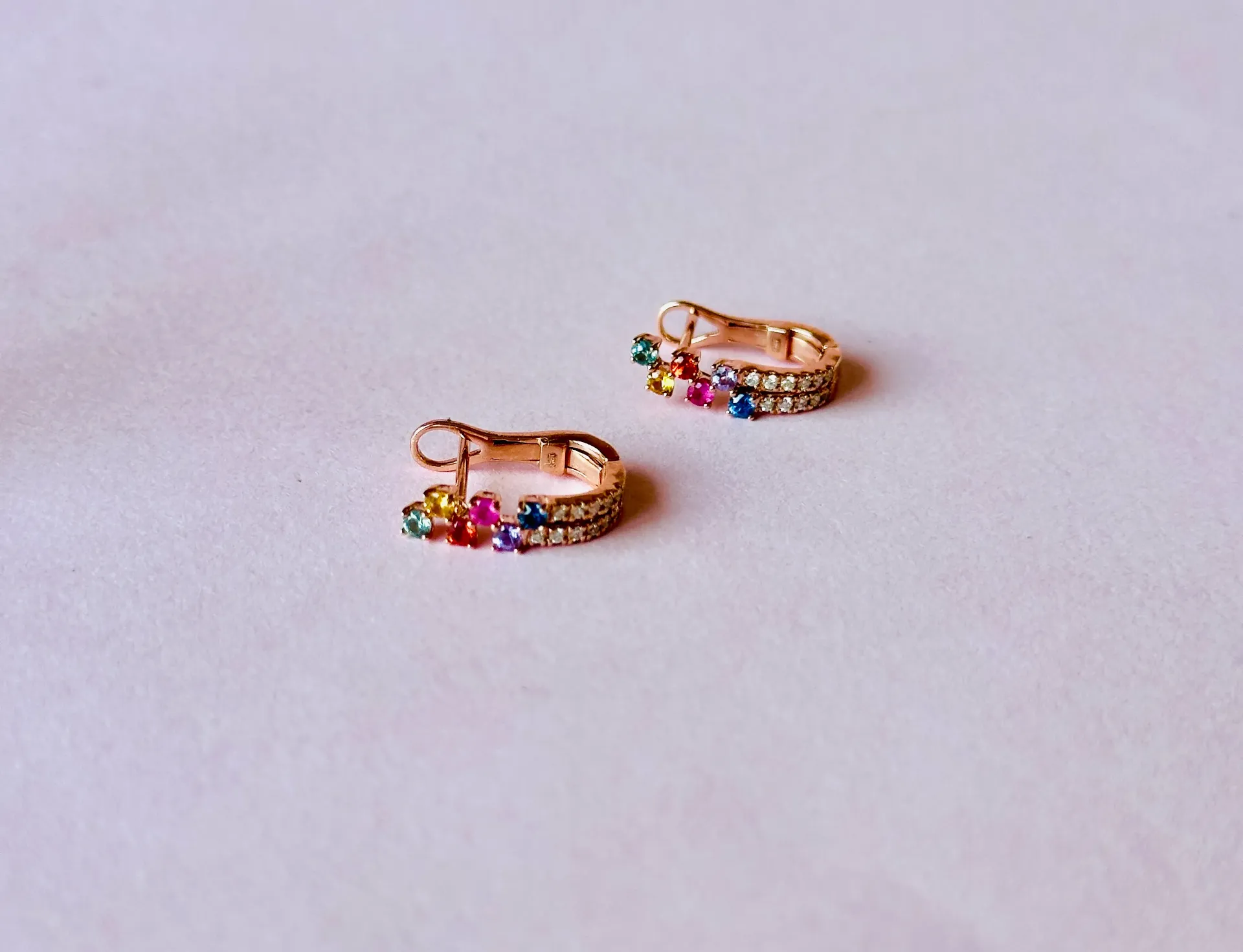 Arracadas Sapphire Colors And Diamond