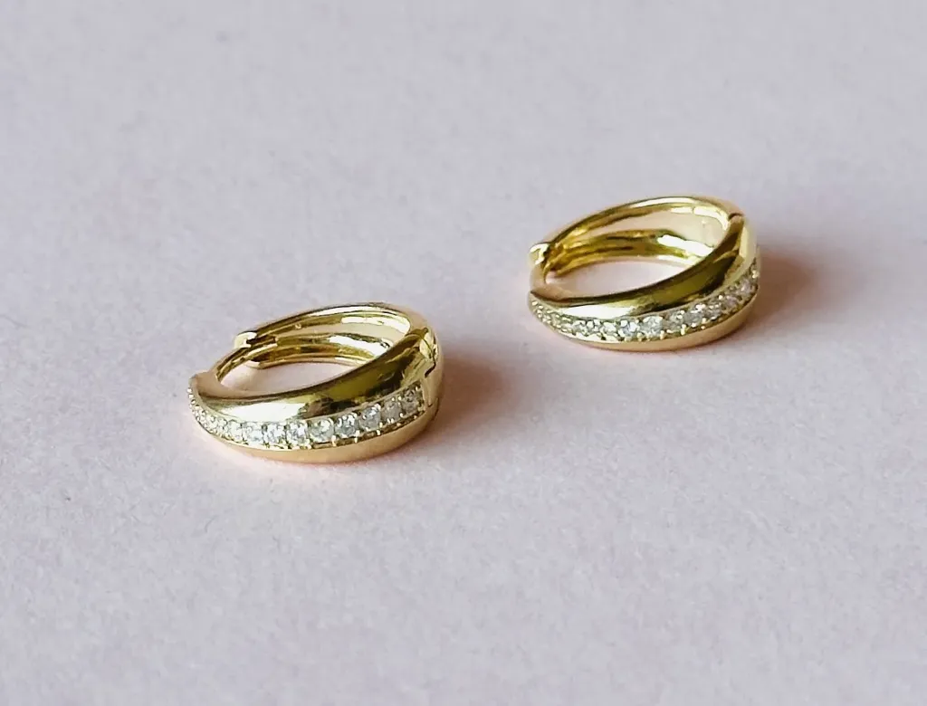 Arracadas Gota Diamond Gold