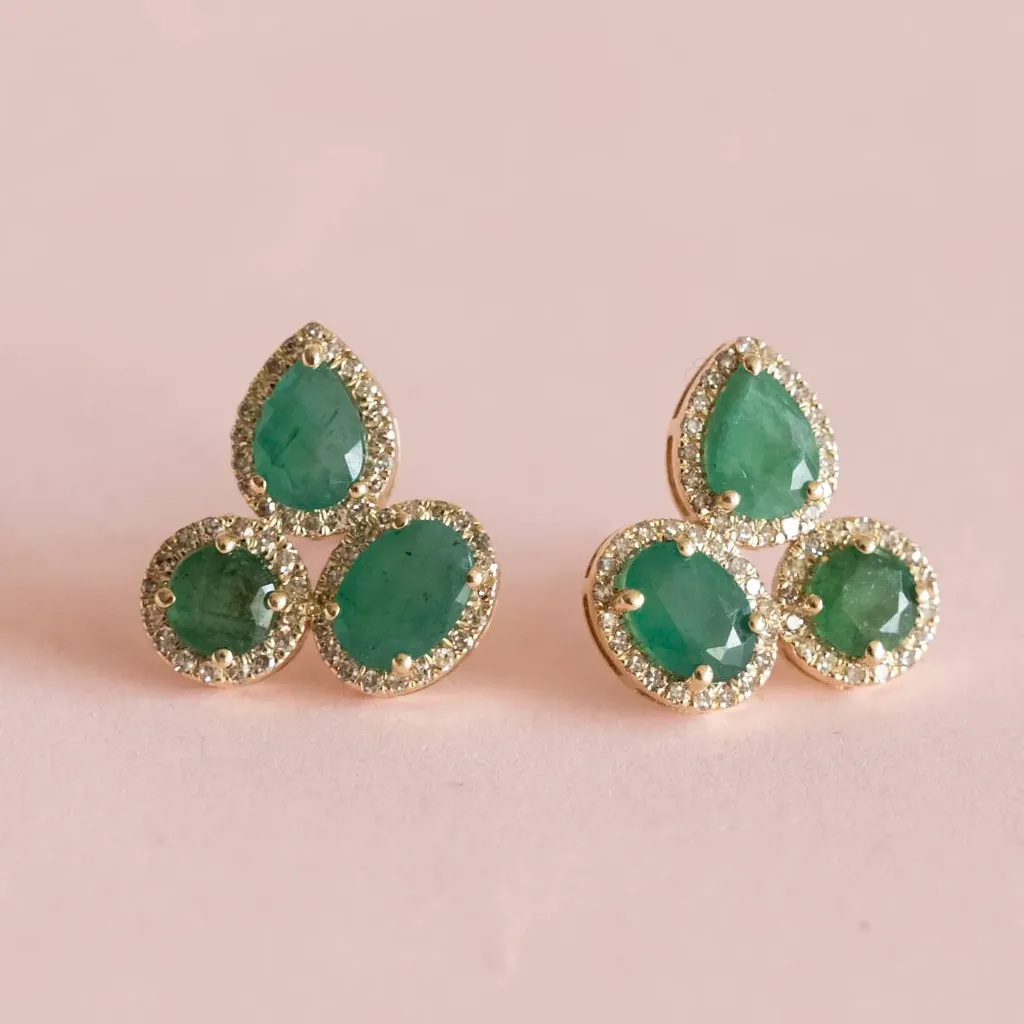 Aretes Gotas Emerald Diamond