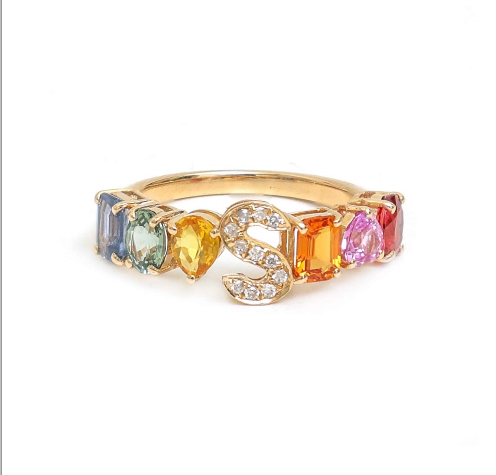 [5396] Anillo S Rainbow Sapphire